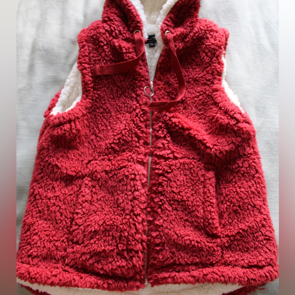 Red Sherpa Vest
